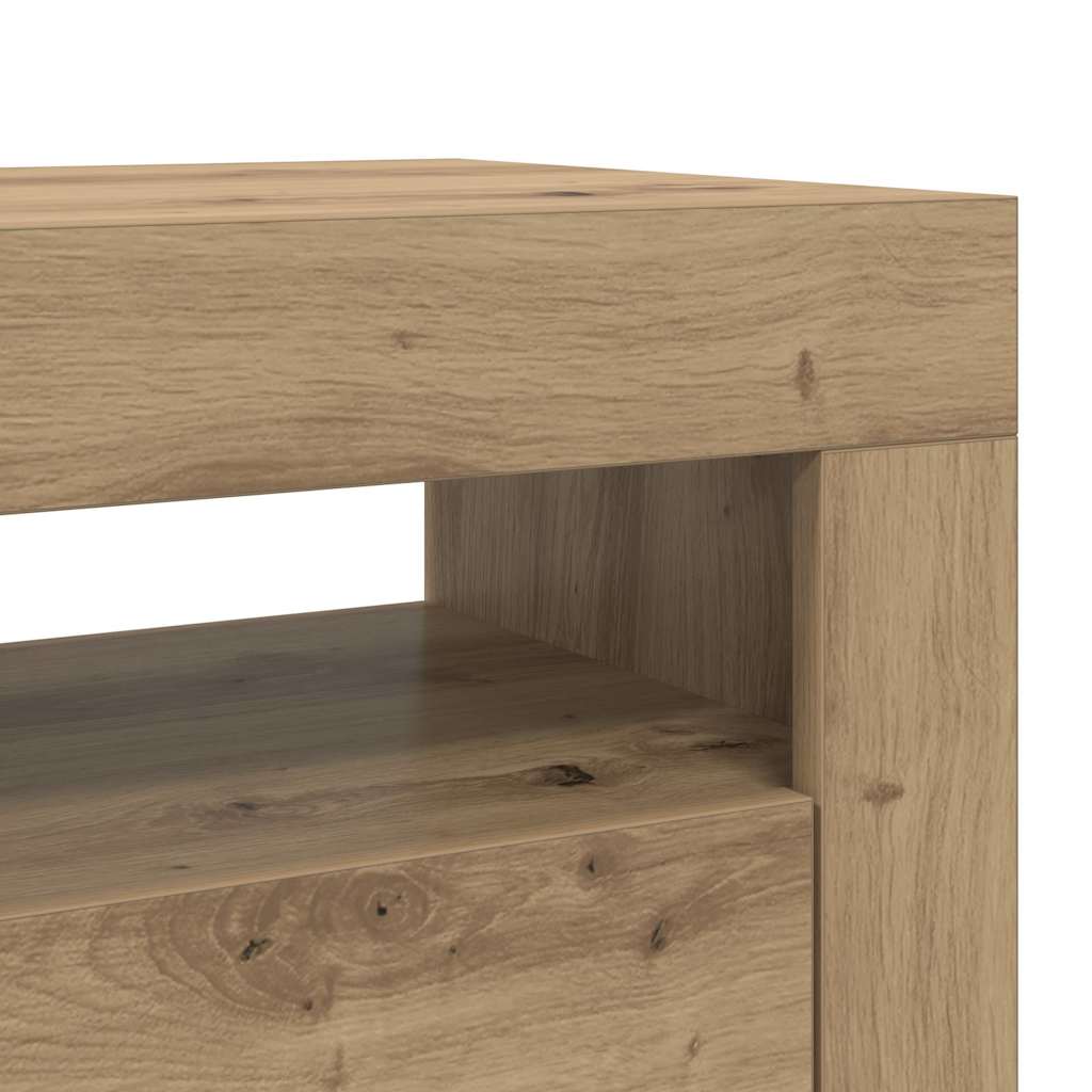 TV ormarić LED boja hrasta 120x35x40 cm konstruirano drvo Smeđa