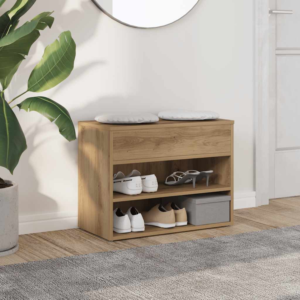Klupa za cipele obrtnički hrast 60x30x45 cm izrađeno drvo