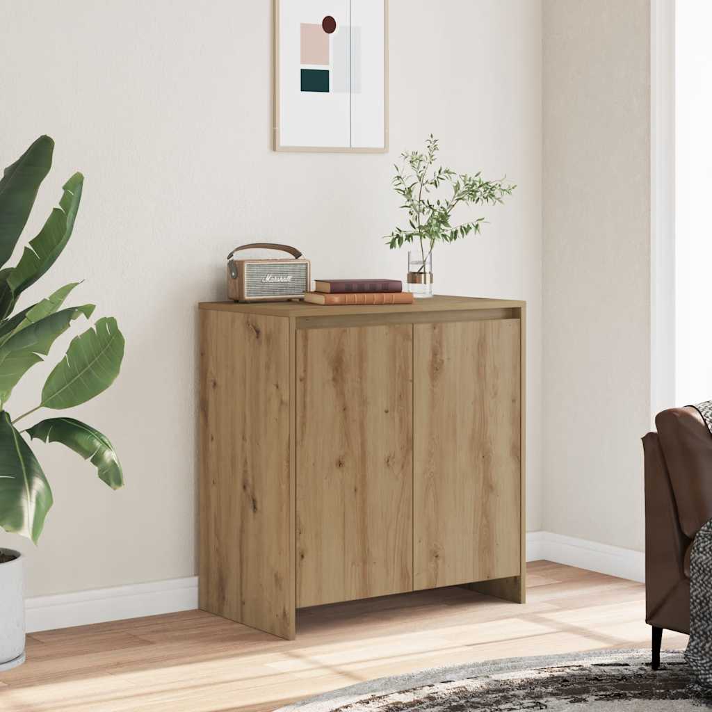 Komoda boja hrasta artisan 70 x 41 x 75 cm konstruirano drvo Smeđa