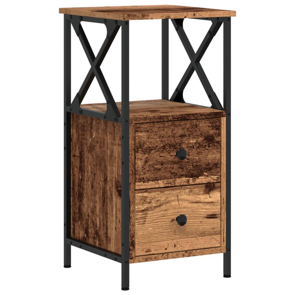 Noćni ormarići 2 kom Staro drvo 34x35,5x70 cm Konstruirano drvo