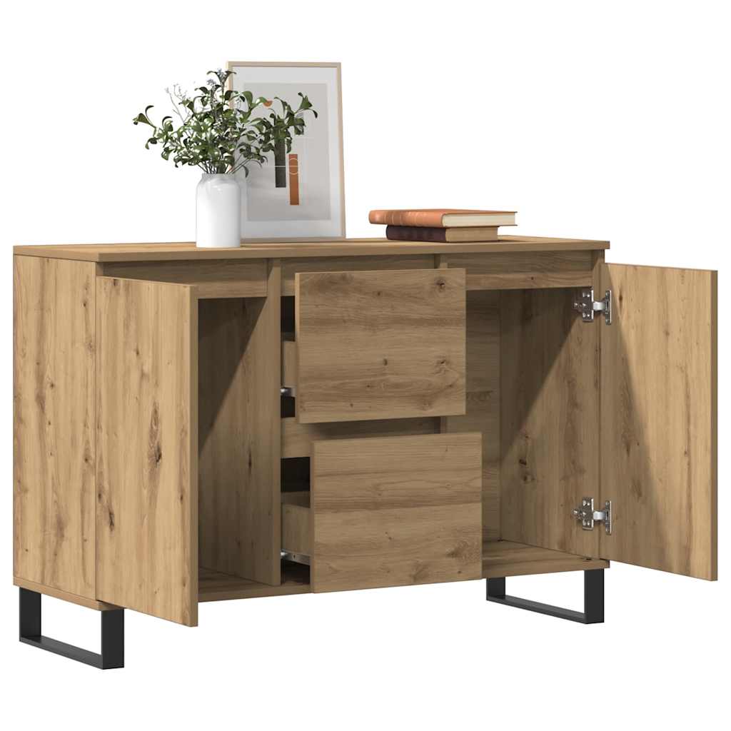 Komoda boja hrasta artisan 101,5x35x70 cm konstruirano drvo Smeđa