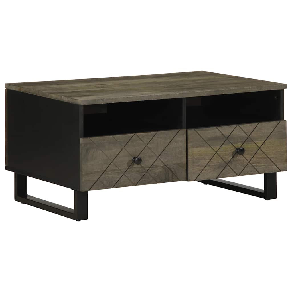 Stolić za kavu crni 80 x 54 x 40 cm od masivnog drva manga Crna
