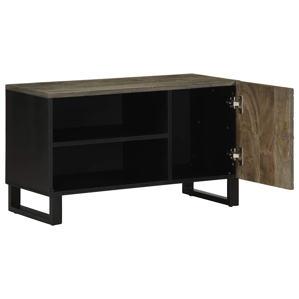 TV ormarić crni 80x33x46 cm od masivnog drva manga Crna