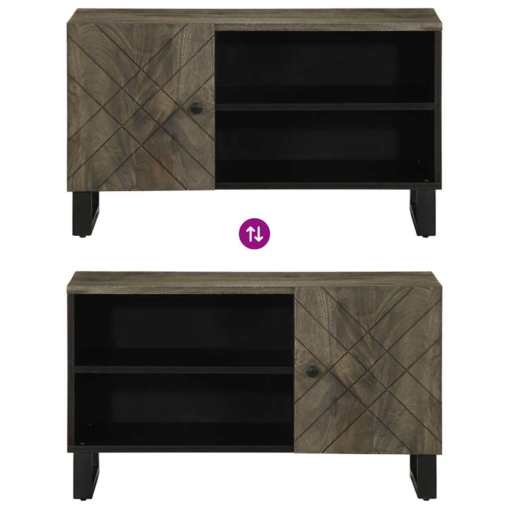 TV ormarić crni 80x33x46 cm od masivnog drva manga Crna
