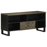 TV ormarić crni 100 x 33 x 46 cm od masivnog drva manga Crna