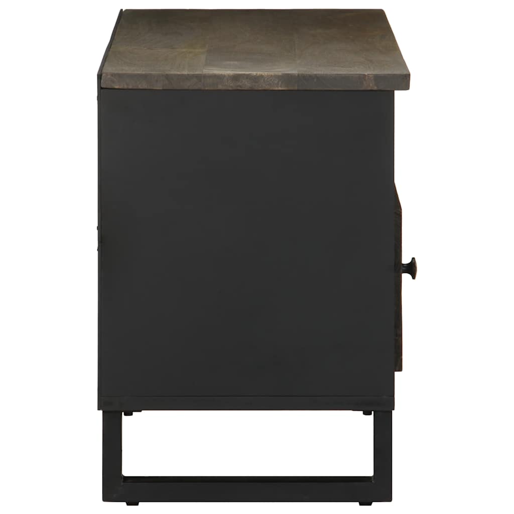 TV ormarić crni 100 x 33 x 46 cm od masivnog drva manga Crna