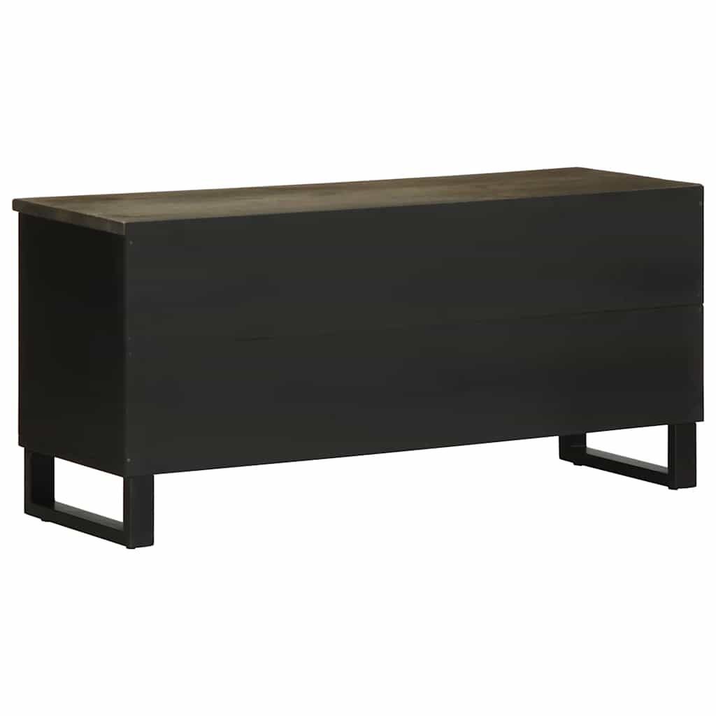 TV ormarić crni 100 x 33 x 46 cm od masivnog drva manga Crna