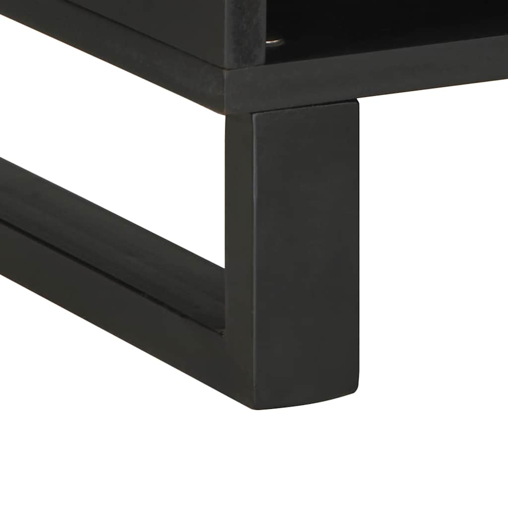 TV ormarić crni 100 x 33 x 46 cm od masivnog drva manga Crna