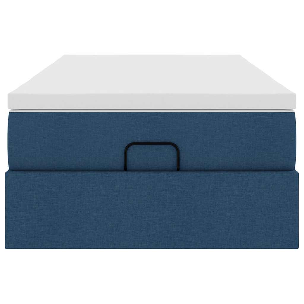 Ottoman krevet s madracem plavi 80x200 cm tkanina