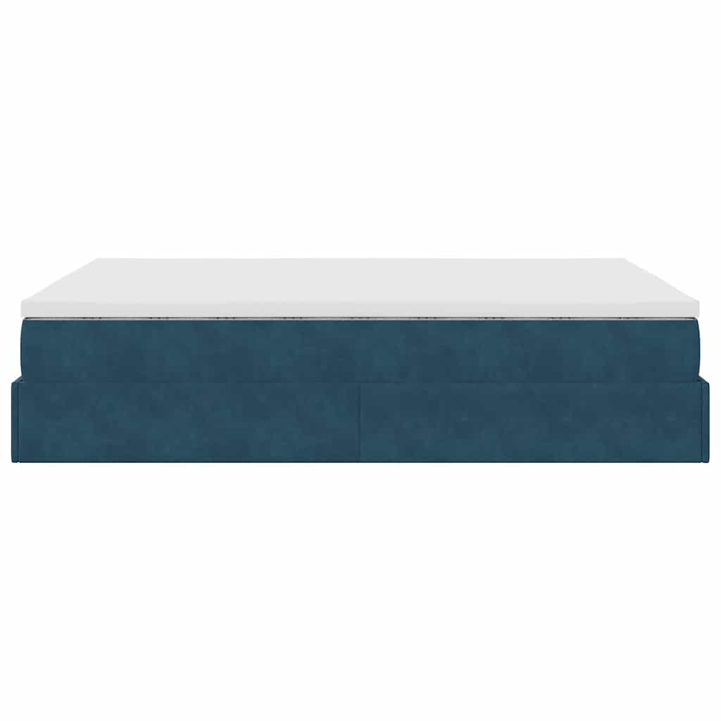 Ottoman krevet s madracem tamnoplavi 140x200 cm baršun