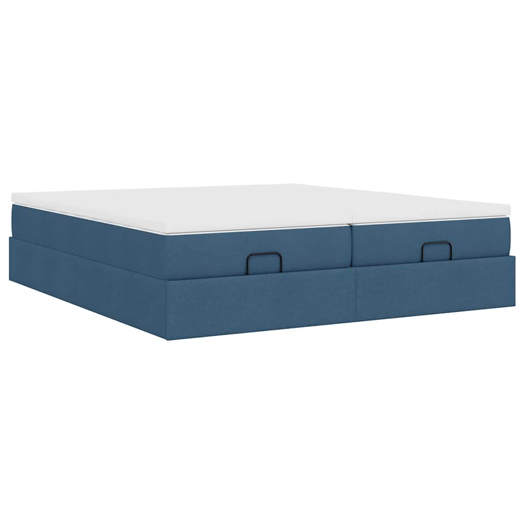 Ottoman krevet s madracima plavi 160x200 cm tkanina