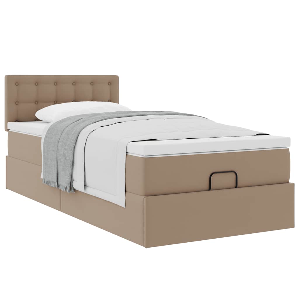 Otomanski krevet s madracem cappuccina 90x190cm umjetna koža
