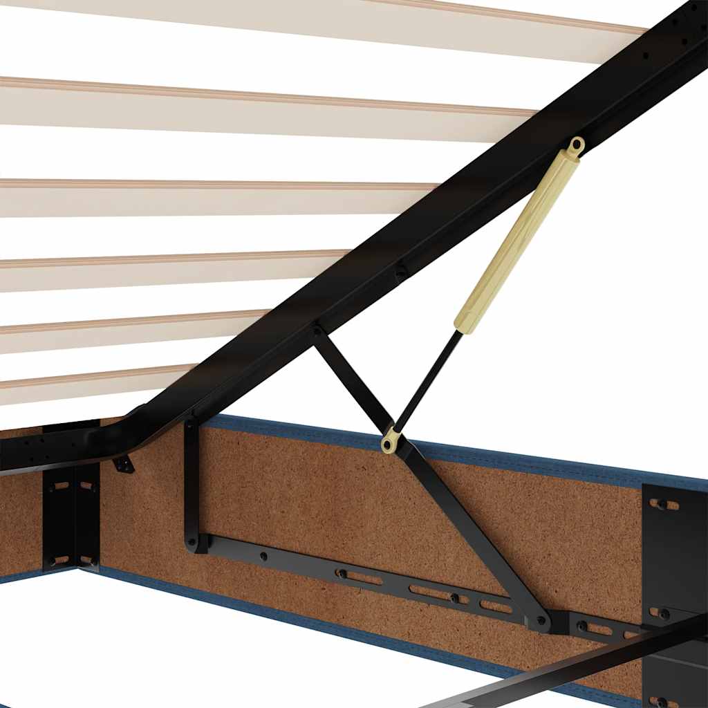 Ottoman krevet s madracem plavi 80x200 cm tkanina