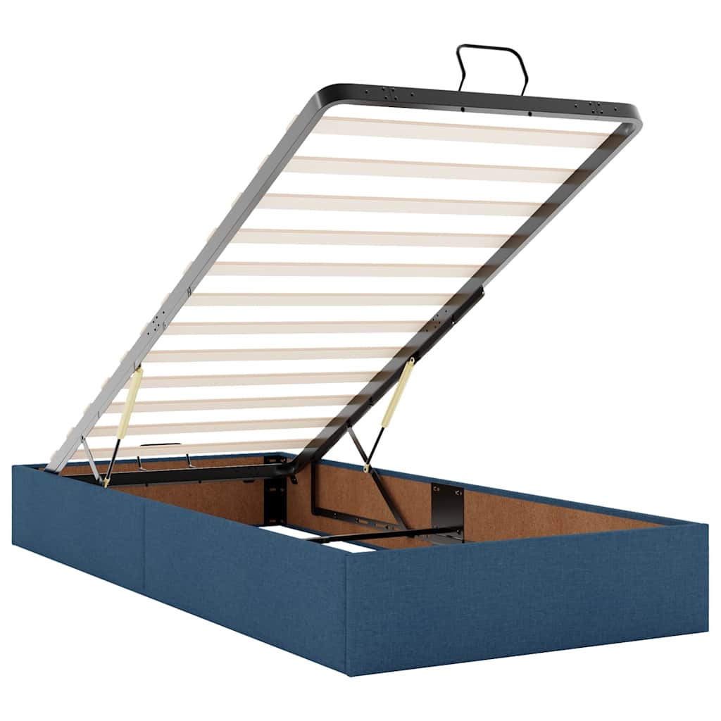 Ottoman krevet s madracem plavi 80x200 cm tkanina