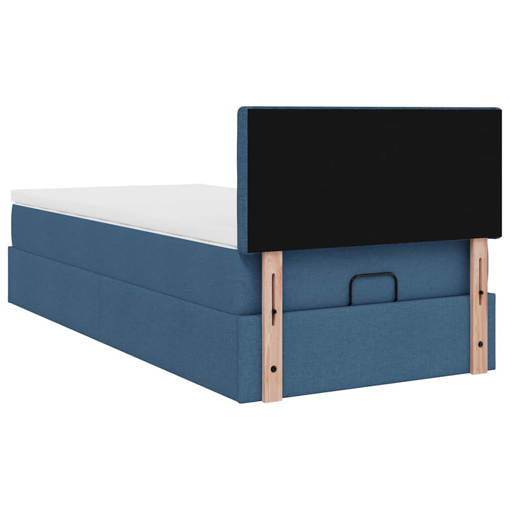 Ottoman krevet s madracem plavi 80x200 cm tkanina
