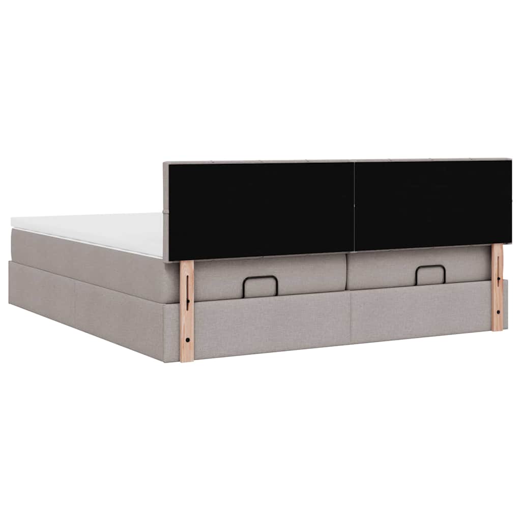 Ottoman krevet s madracima, taupe 160x200 cm, tkanina