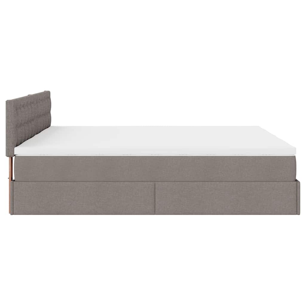 Ottoman krevet s madracima, taupe 160x200 cm, tkanina