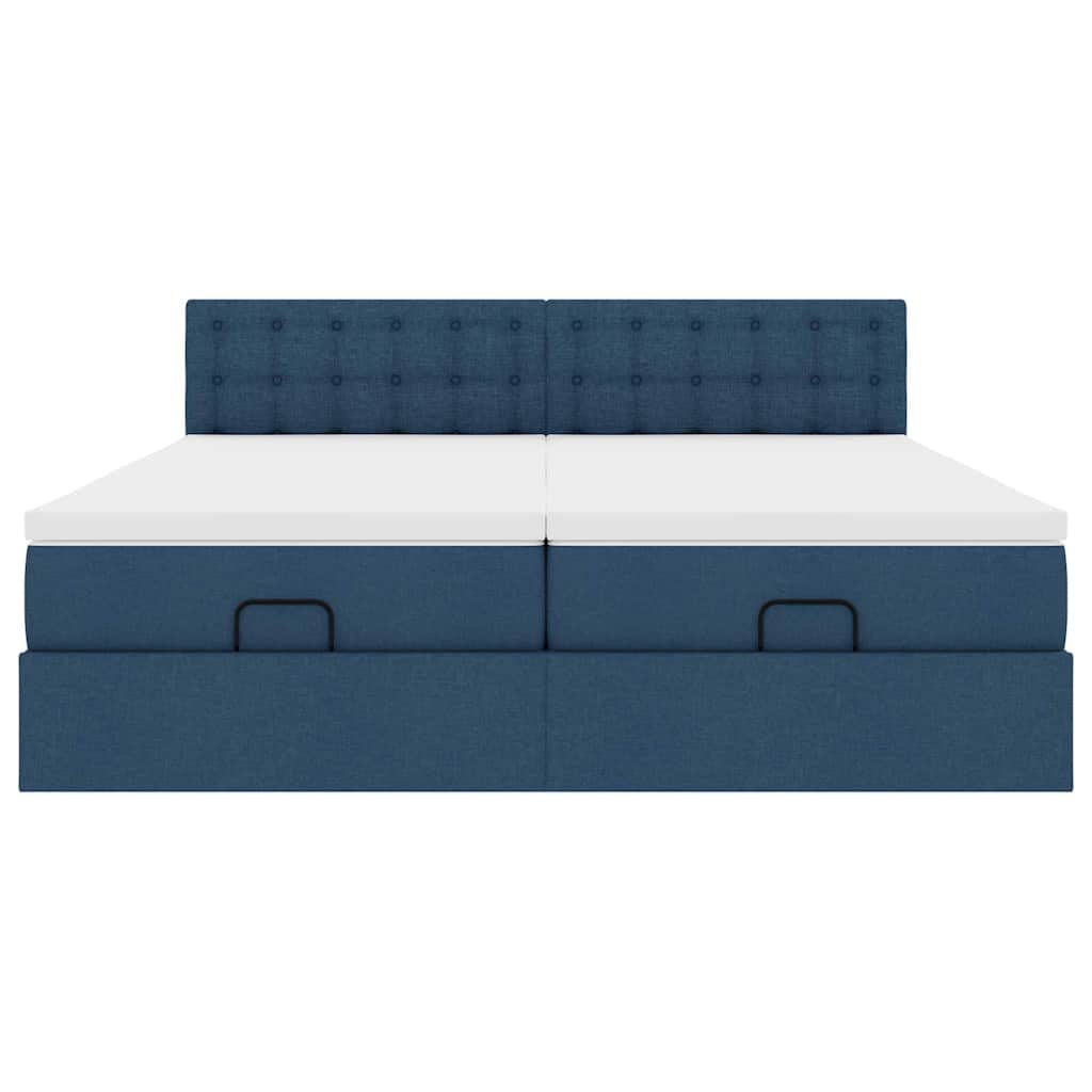 Ottoman krevet s madracima plavi 160x200 cm tkanina