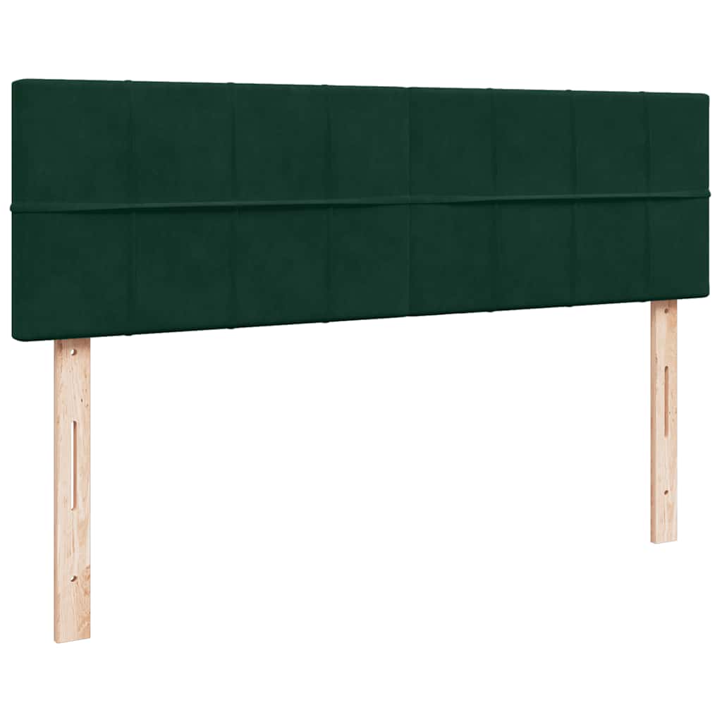 Ottoman krevet s madracem i LED diodama tamnozeleni 140x190 cm baršun