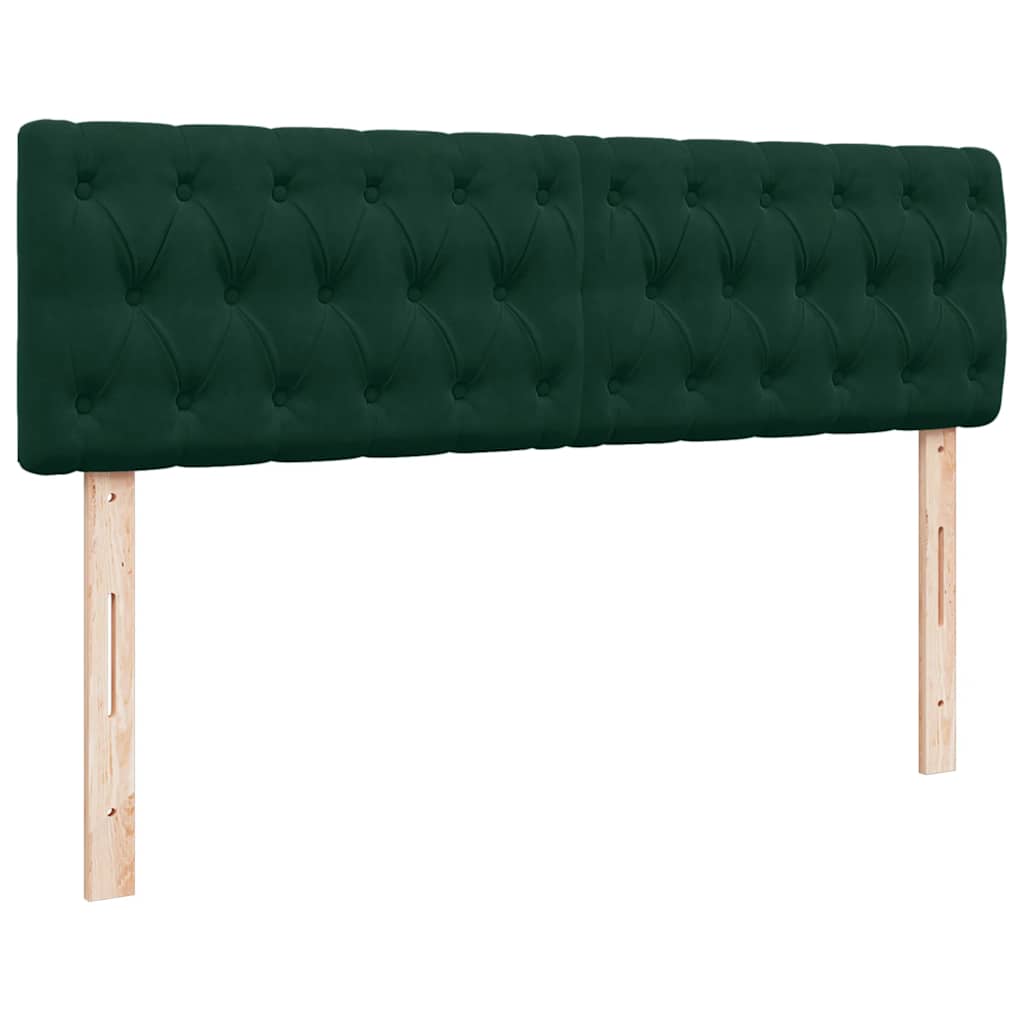 Ottoman krevet s madracem i LED diodama tamnozeleni 140x190 cm baršun