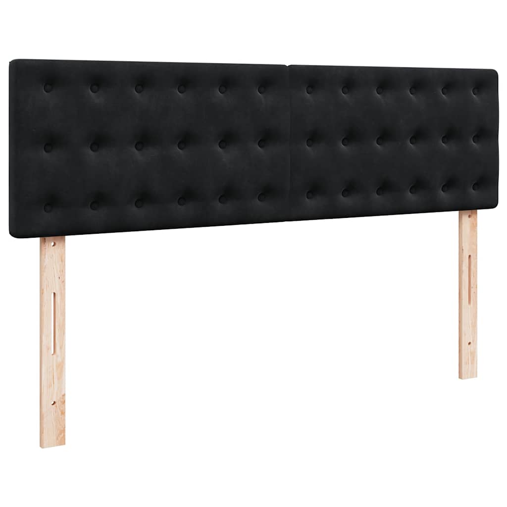 Ottoman krevet s madracem i LED diodama crni 140x200 cm baršun