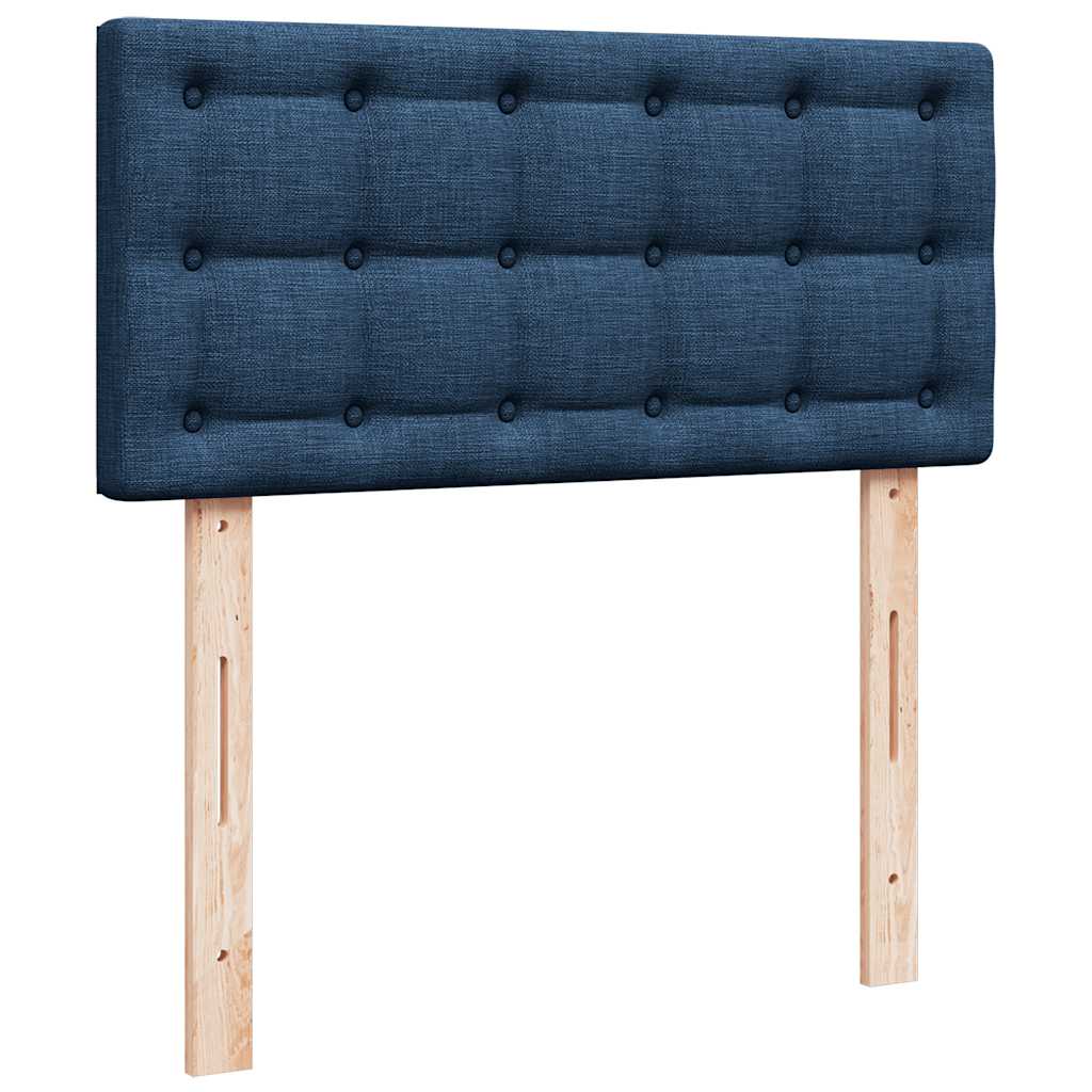 Ottoman krevet s madracima i LED diodama plavi 160x200 cm tkanina
