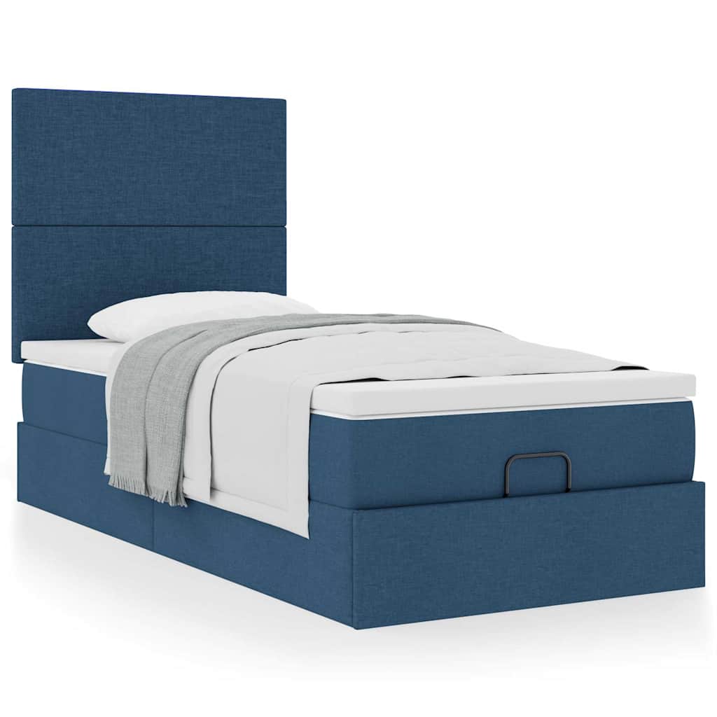 Ottoman krevet s madracem plavi 80x200 cm tkanina
