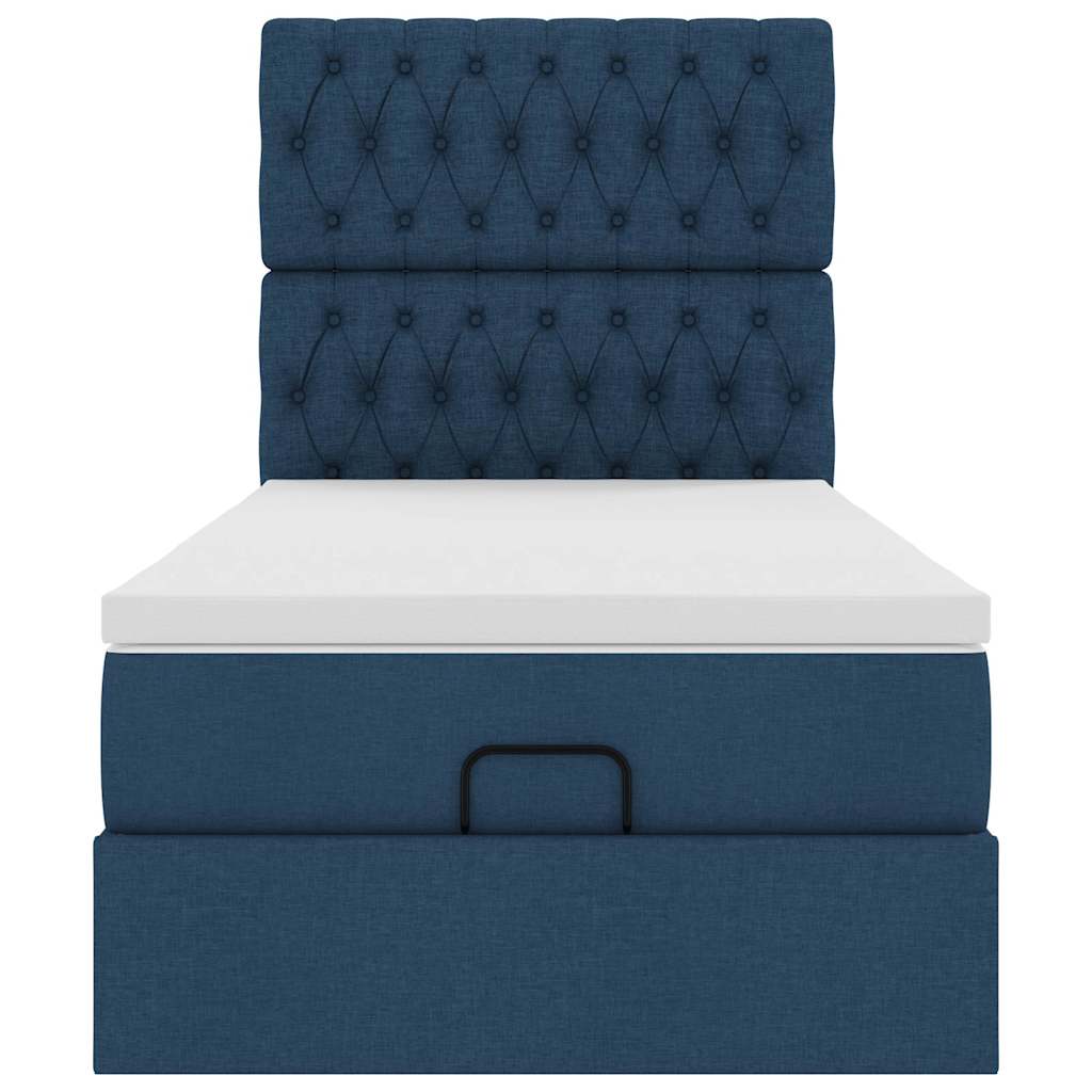 Ottoman krevet s madracem plavi 80x200 cm tkanina
