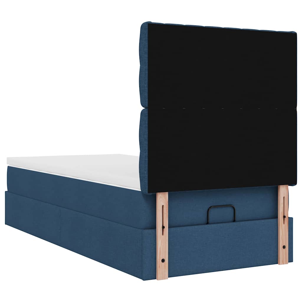 Ottoman krevet s madracem plavi 80x200 cm tkanina