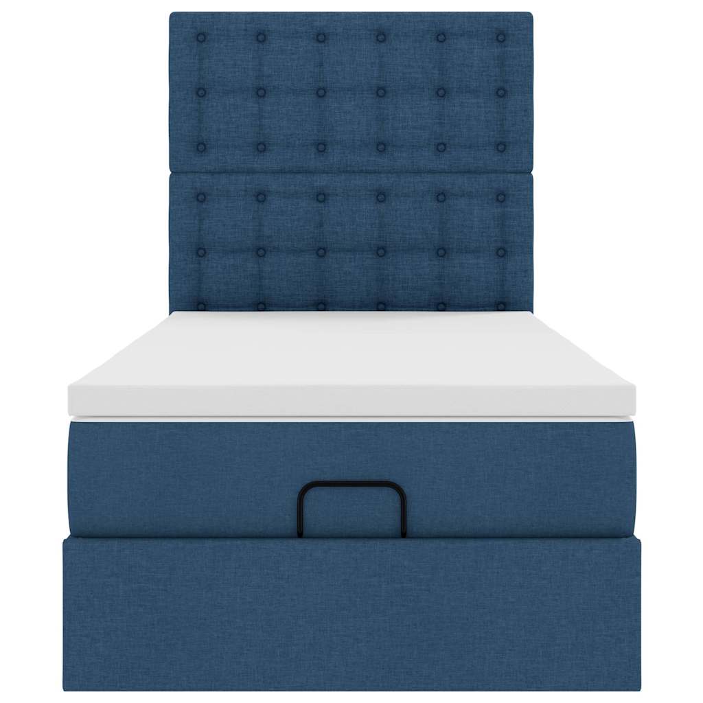 Ottoman krevet s madracem plavi 80x200 cm tkanina