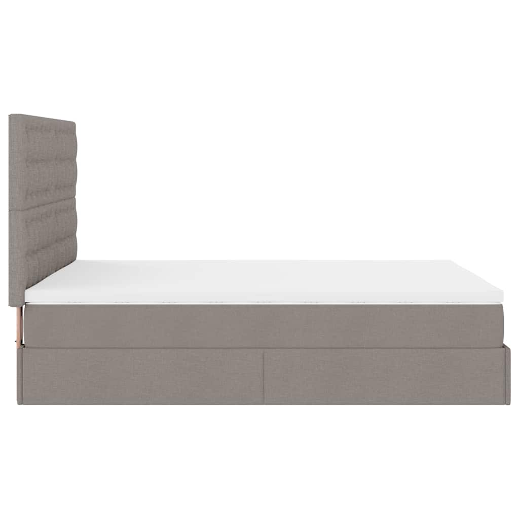 Ottoman krevet s madracem, taupe boja, 140x190 cm, tkanina