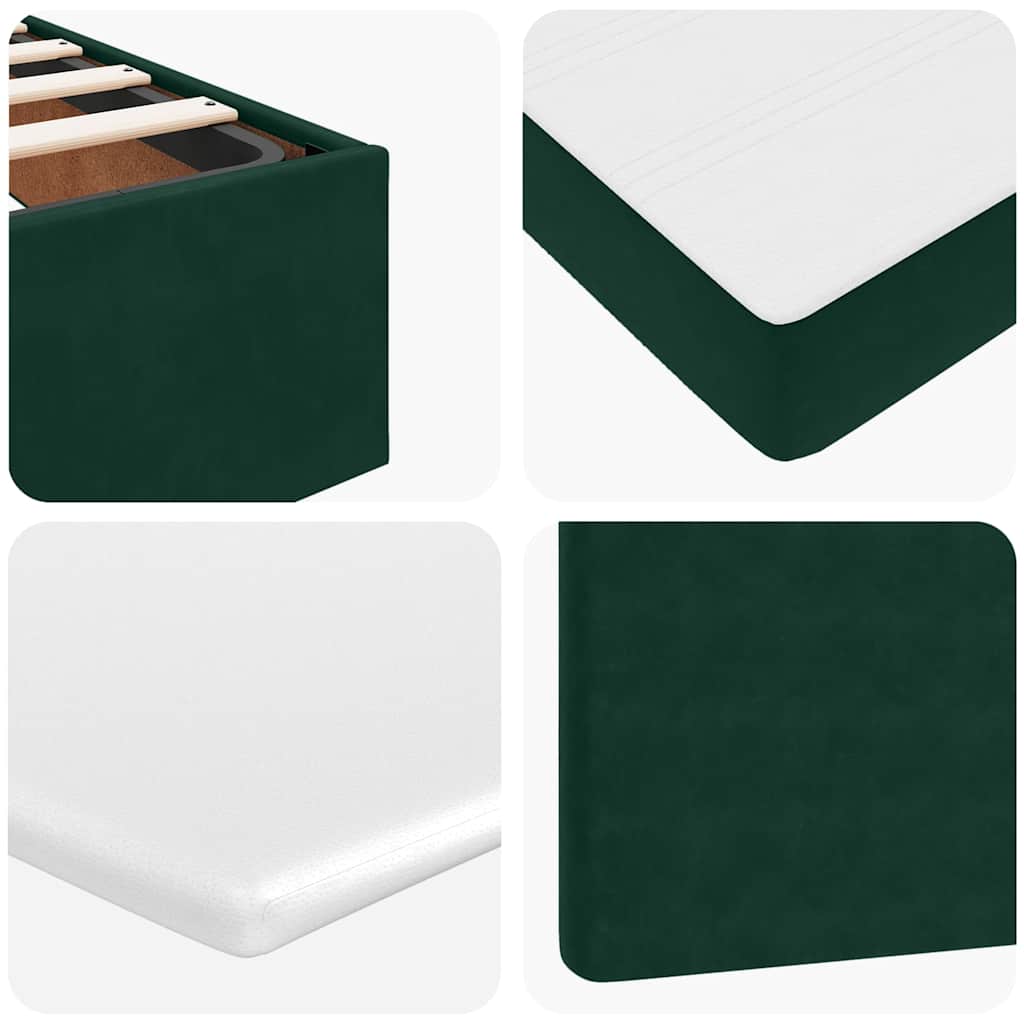 Ottoman krevet s madracima tamnozeleni 140x190 cm baršun