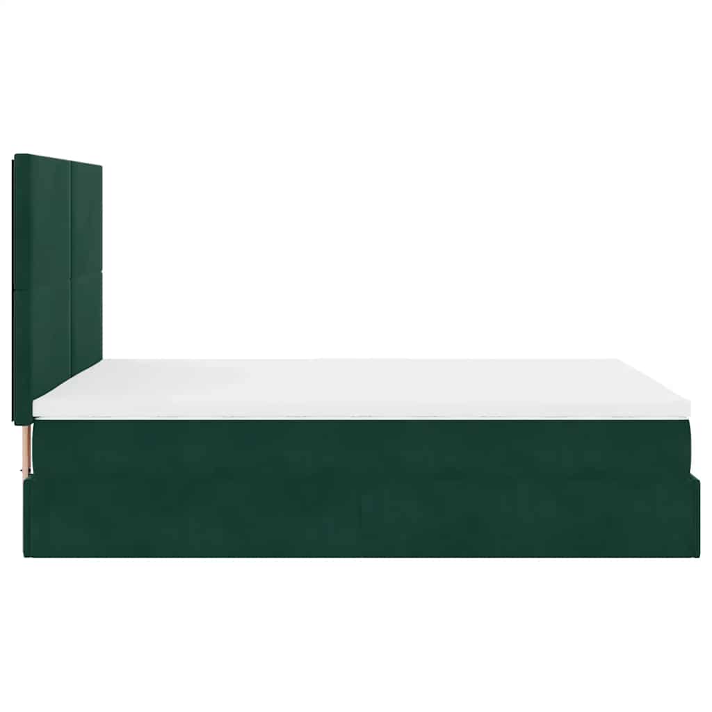 Ottoman krevet s madracima tamnozeleni 140x190 cm baršun