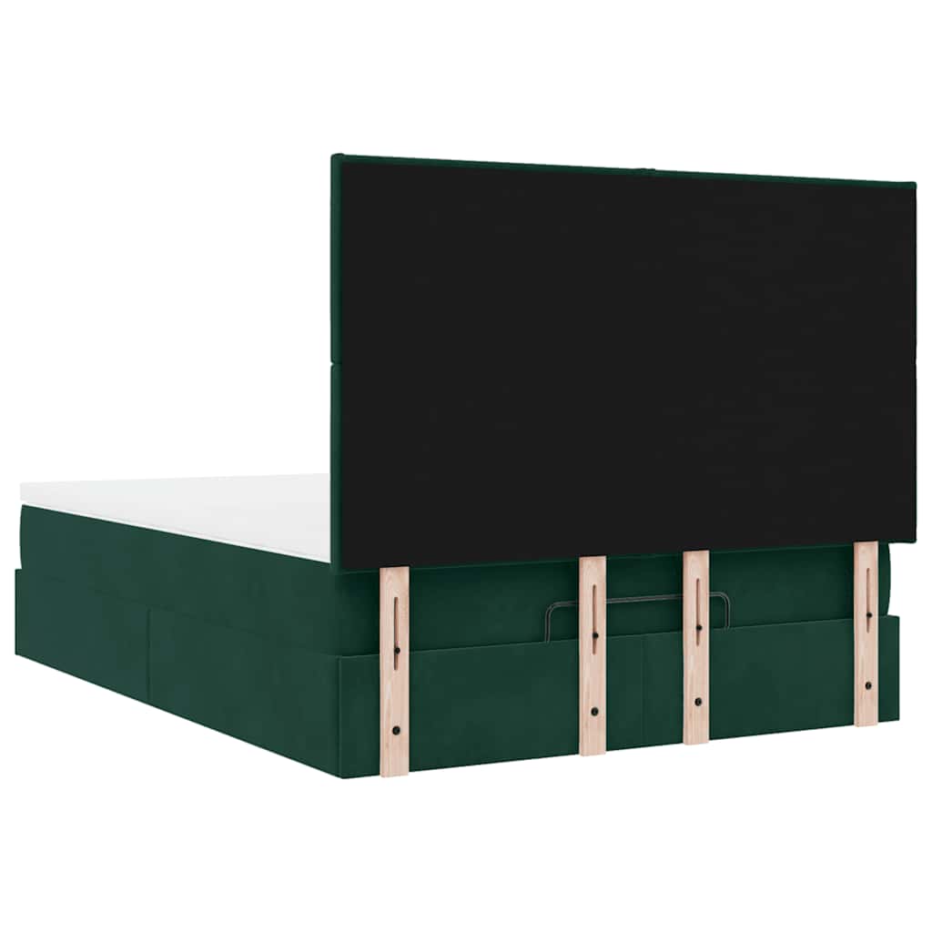 Ottoman krevet s madracima tamnozeleni 140x190 cm baršun