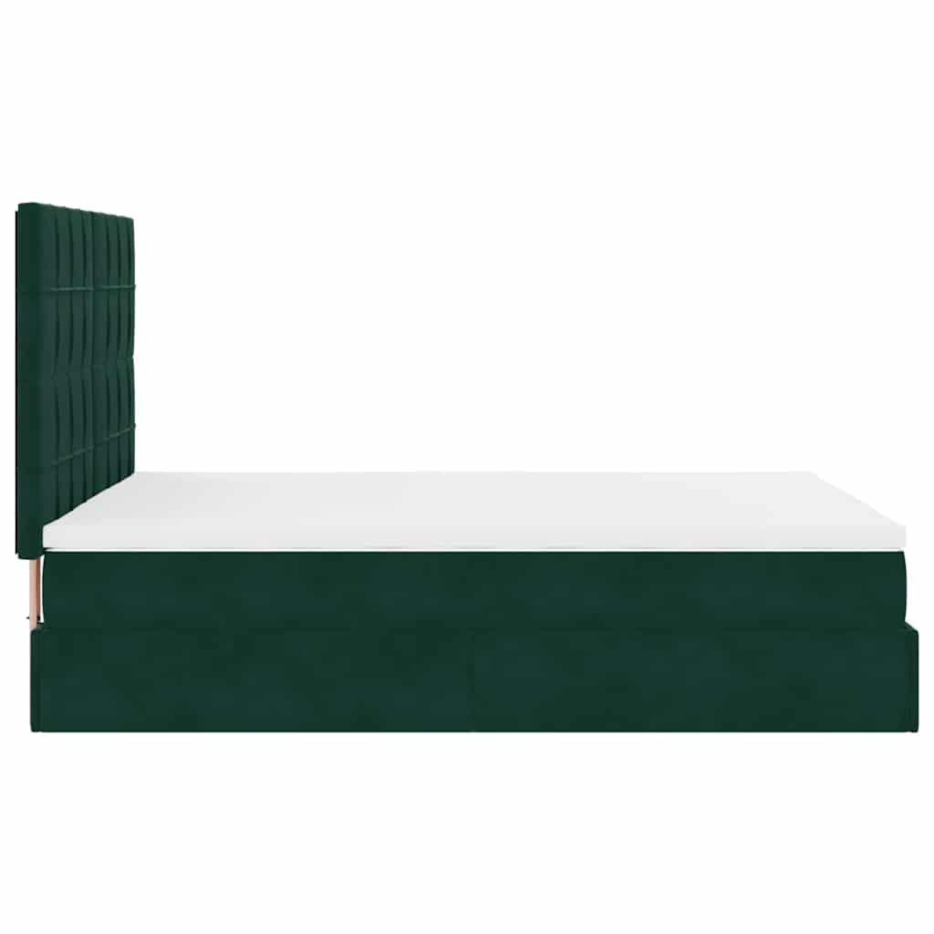 Ottoman krevet s madracima tamnozeleni 140x190 cm baršun