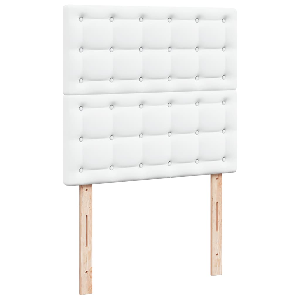 Ottoman krevet s madracima čisto bijeli 160x200 cm umjetna koža