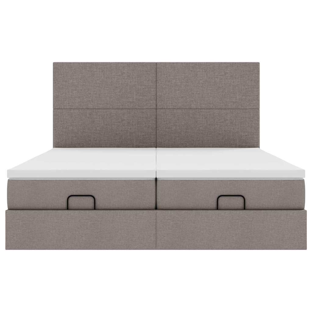 Ottoman krevet s madracima, taupe 160x200 cm, tkanina