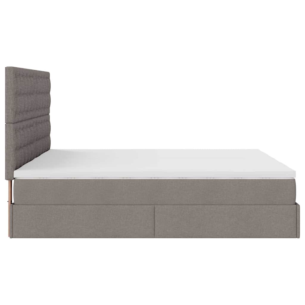 Ottoman krevet s madracima, taupe 160x200 cm, tkanina