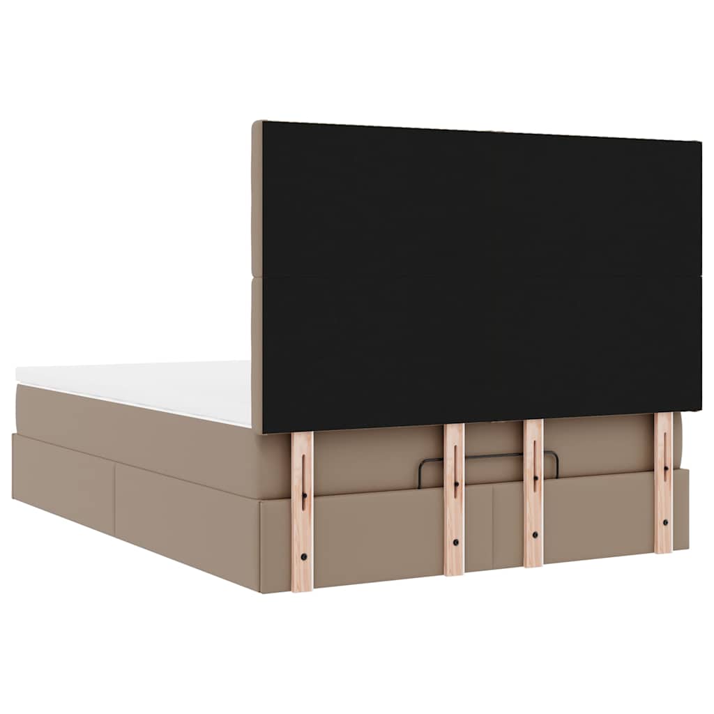 Ottoman krevet s madracem i LED diodama Cappuccino 140x190 cm umjetna koža