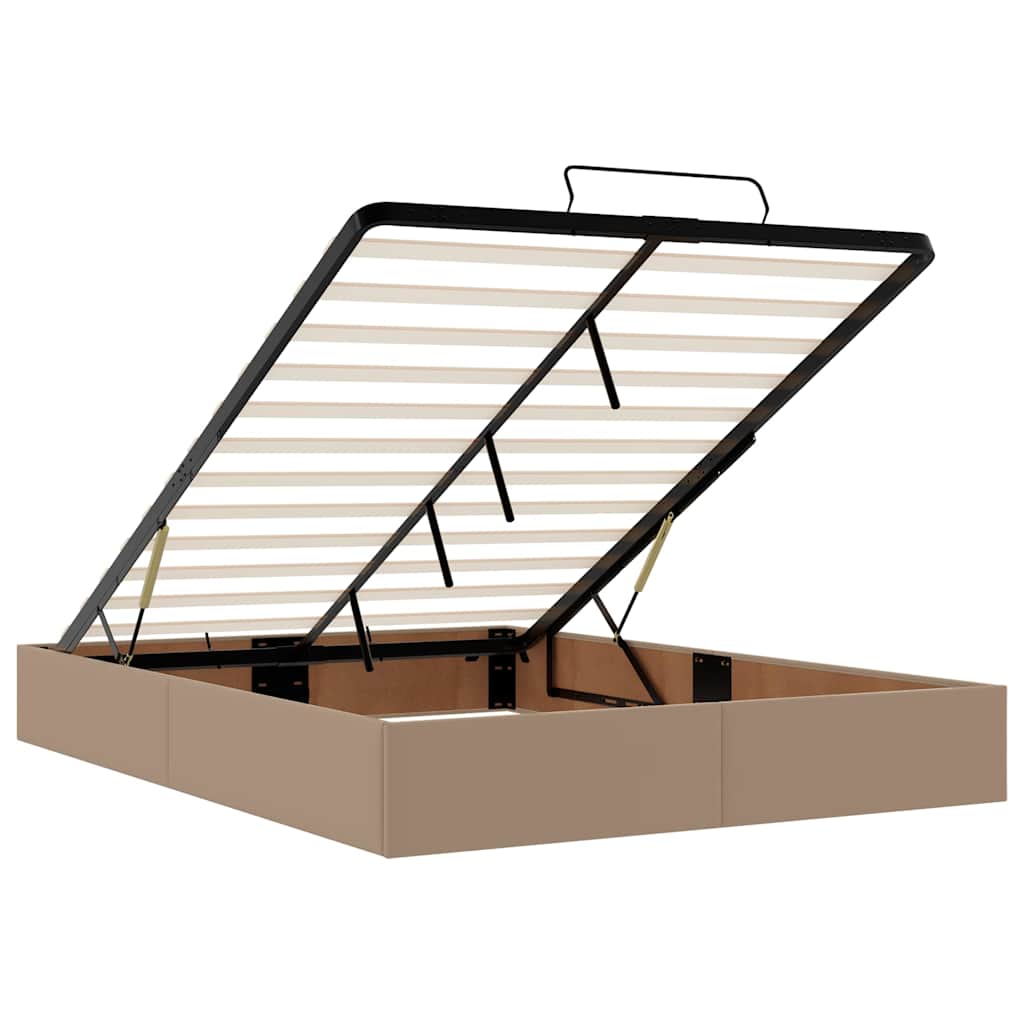 Ottoman krevet s madracem i LED diodama Cappuccino 140x190 cm umjetna koža
