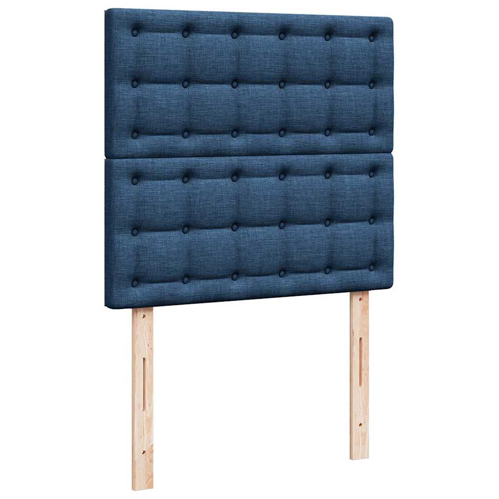 Ottoman krevet s madracem i LED diodama plavi 80x200 cm tkanina