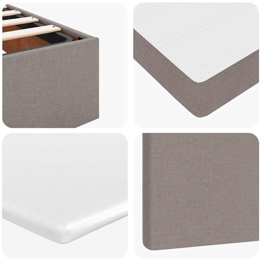 Ottoman krevet s madracima i LED diodama boje taupe 160x200 cm, tkanina