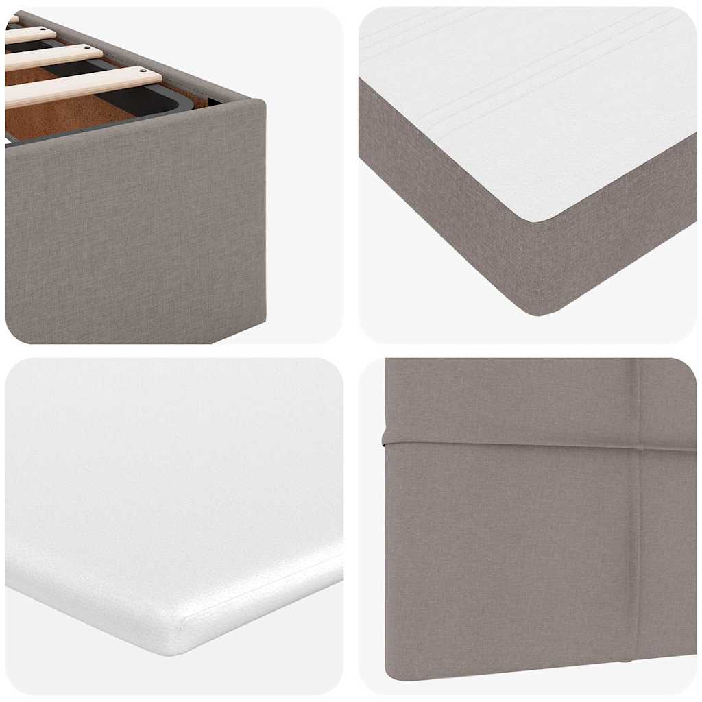 Ottoman krevet s madracima i LED diodama boje taupe 160x200 cm, tkanina