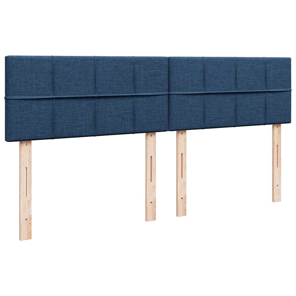 Ottoman krevet s madracima i LED diodama plavi 160x200 cm tkanina