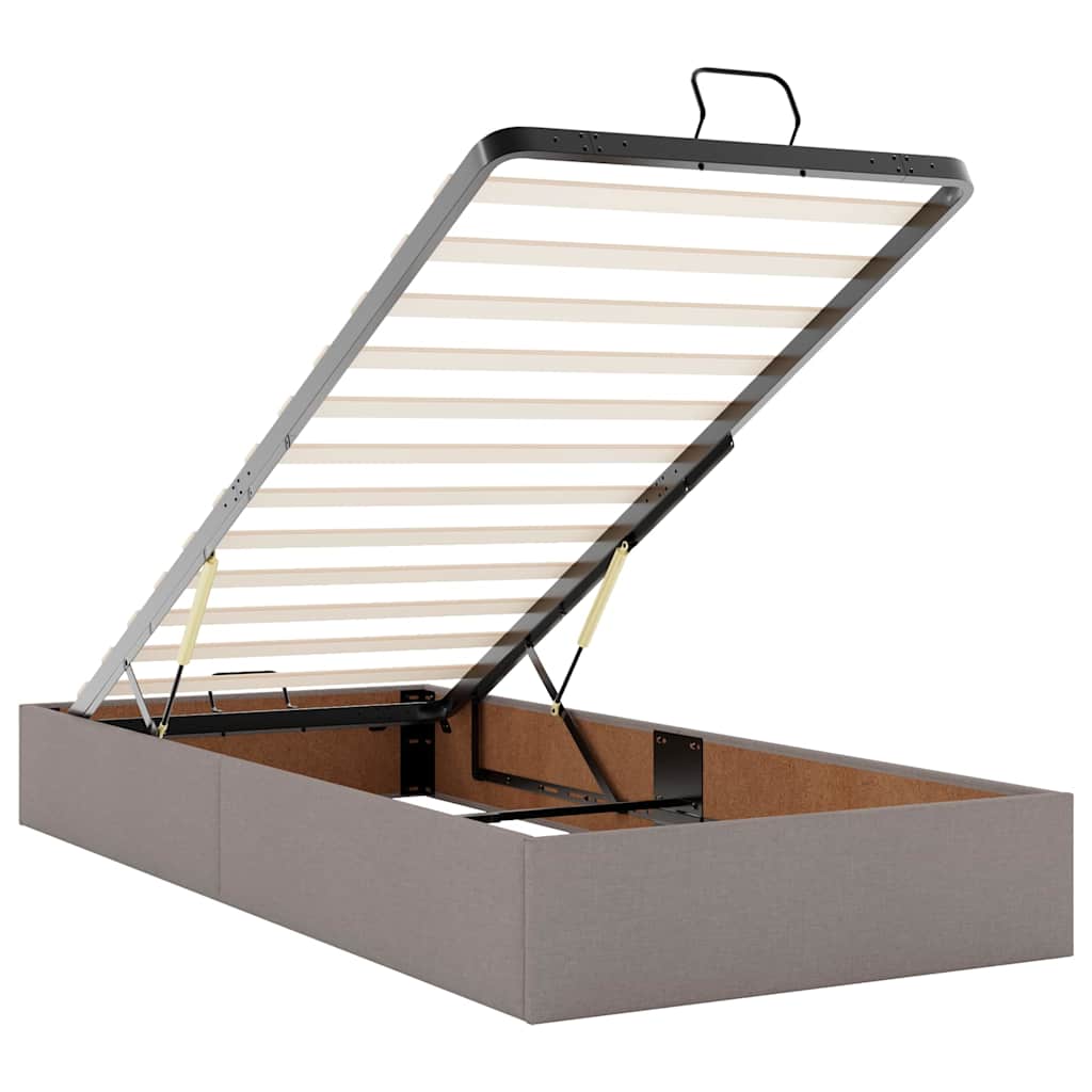 Ottoman krevet s madracima i LED diodama boje taupe 160x200 cm, tkanina