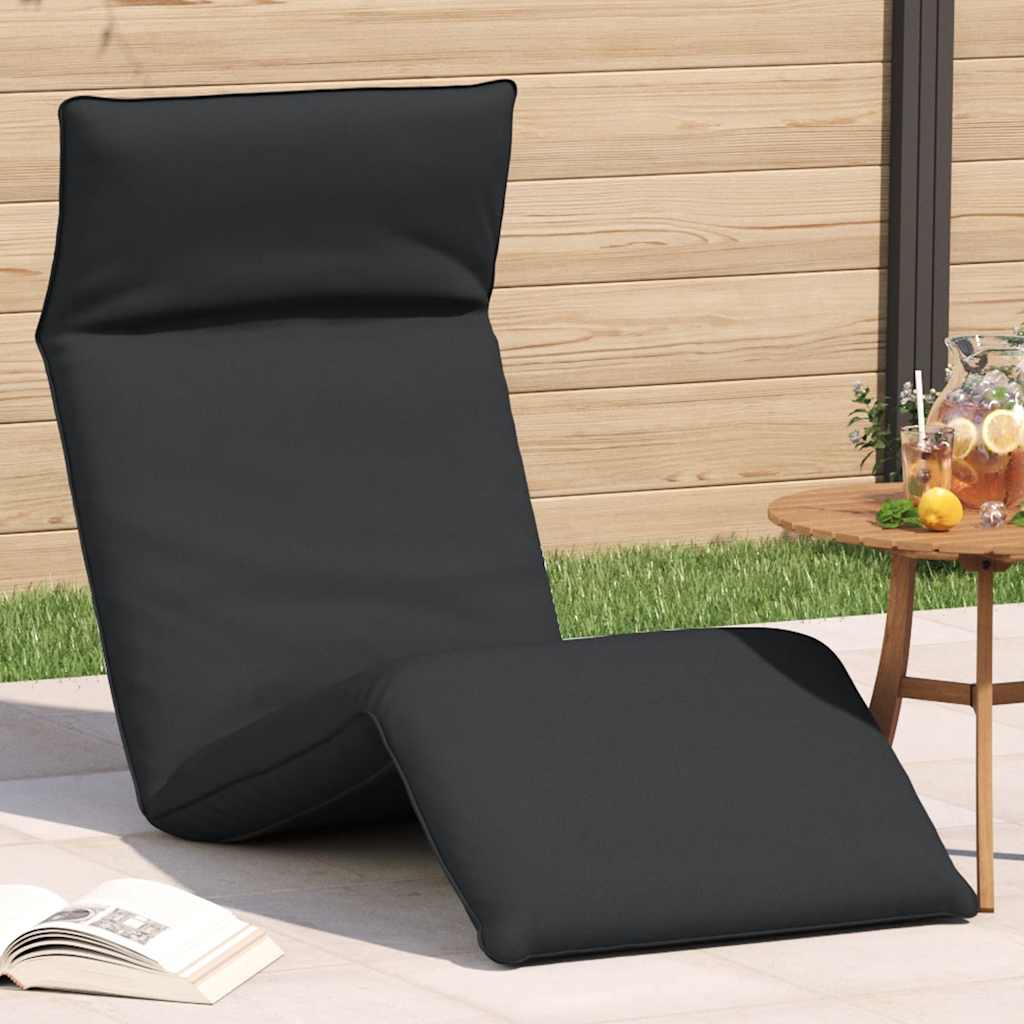 Sklopiva ležaljka za sunčanje crna 175x54x8,5 cm Oxford tkanina