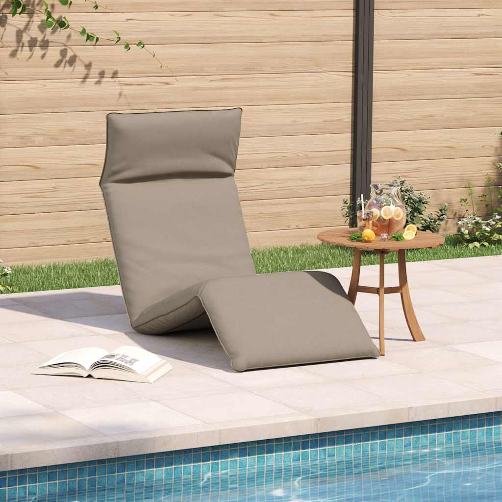 Sklopiva ležaljka za sunčanje boje taupe 175x54x8,5 cm Oxford tkanina