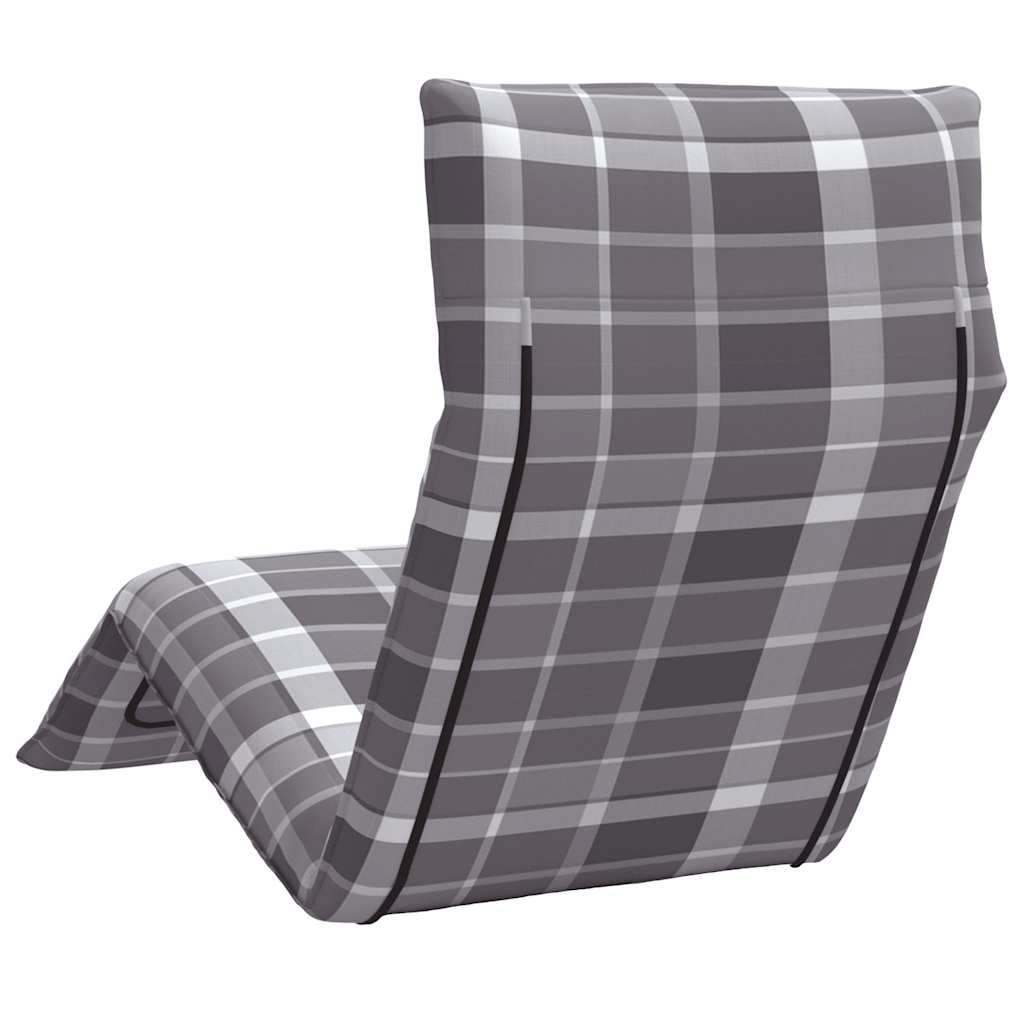 Sklopiva ležaljka za sunčanje siva s kariranim uzorkom 175x54x8,5 cm Oxford tkanina