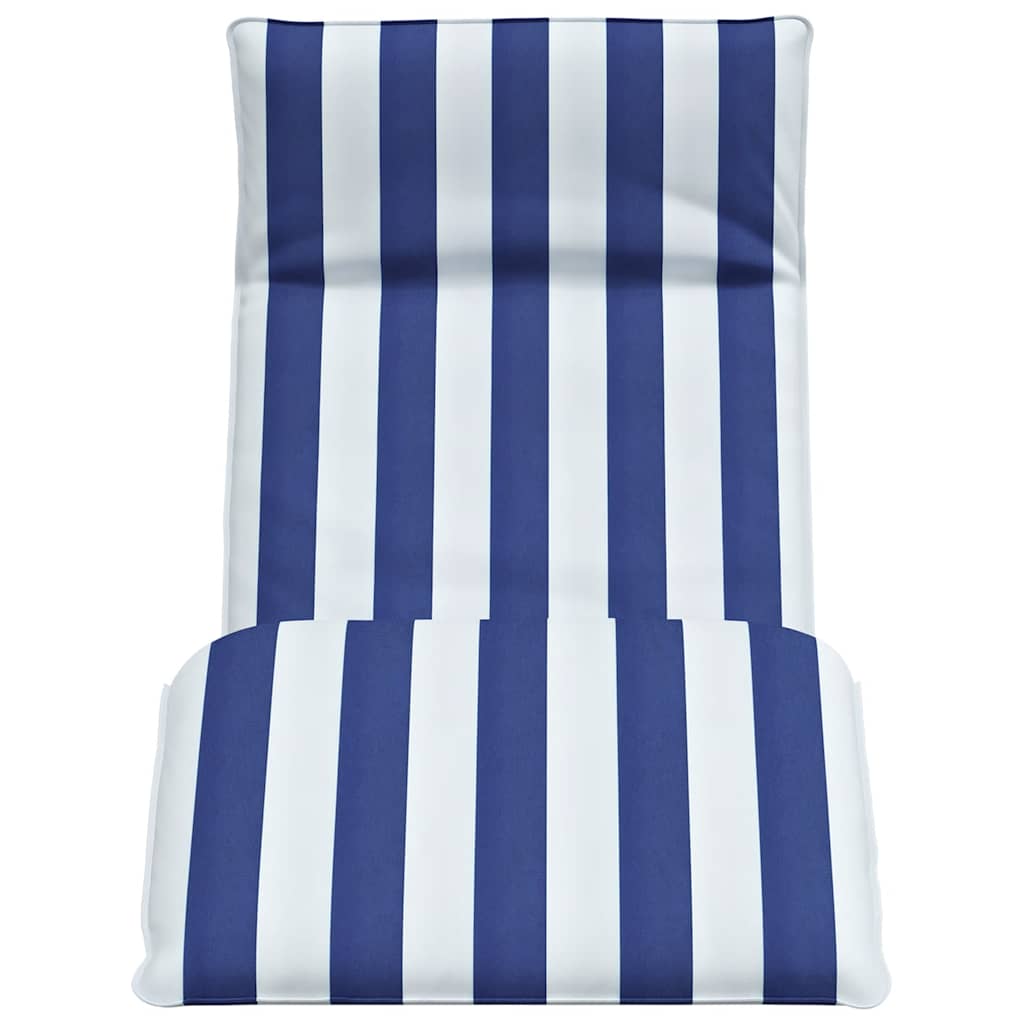Sklopiva ležaljka za sunčanje plavo-bijela 175x54x8,5 cm Oxford tkanina