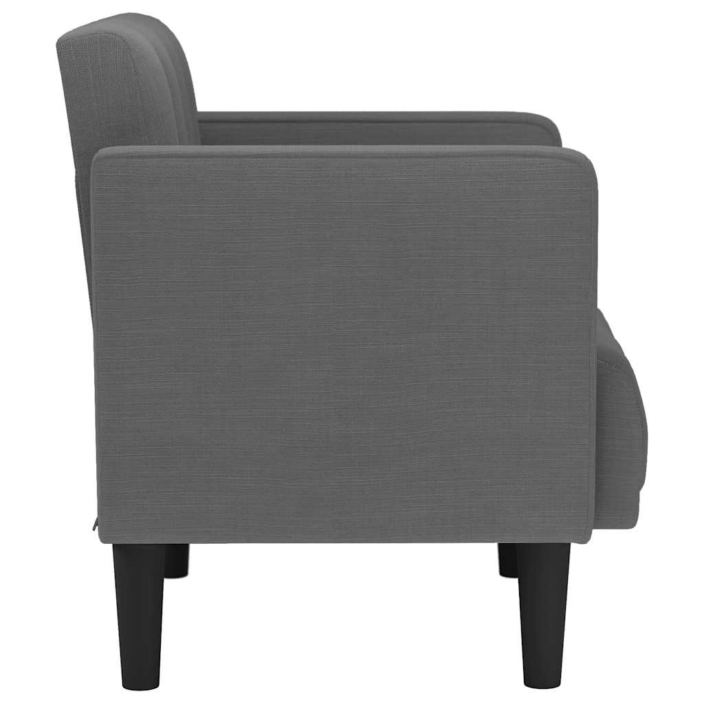 Sofa s naslonima za ruke tamno siva 53 cm tkanina